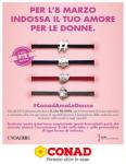 Conad: 350 mila braccialetti  contro la violenza alle donne.